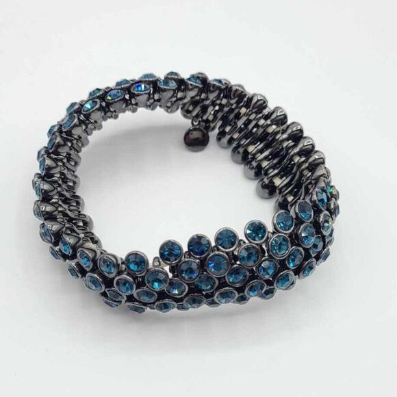 J. Crew Jewelry - J Crew Dark Blue Crystal Stretchy Bracelet